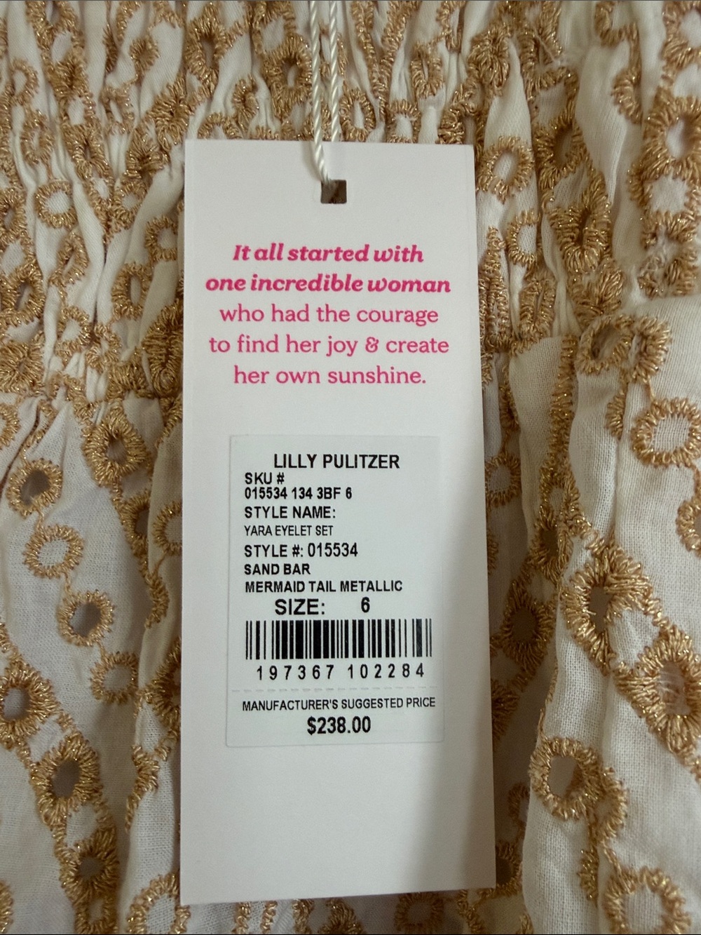 Lilly Pulitzer Cream and Tan Mini Dress Set - Picture 4 of 4